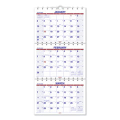 AT-A-GLANCE® Move-A-Page Three-Month Wall Calendar, 12 x 27, White/Red/Blue Sheets, 15-Month (Dec to Feb): 2022 to 2024