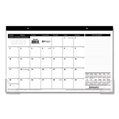 AT-A-GLANCE® Compact Desk Pad, 18 x 11, White Sheets, Black Binding, Clear Corners, 12-Month (Jan to Dec): 2023