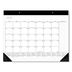 AT-A-GLANCE® Academic Monthly Desk Pad, 21.75 x 17, White/Black Sheets, Black Binding/Corners, 12-Month (July to June): 2022 to 2023